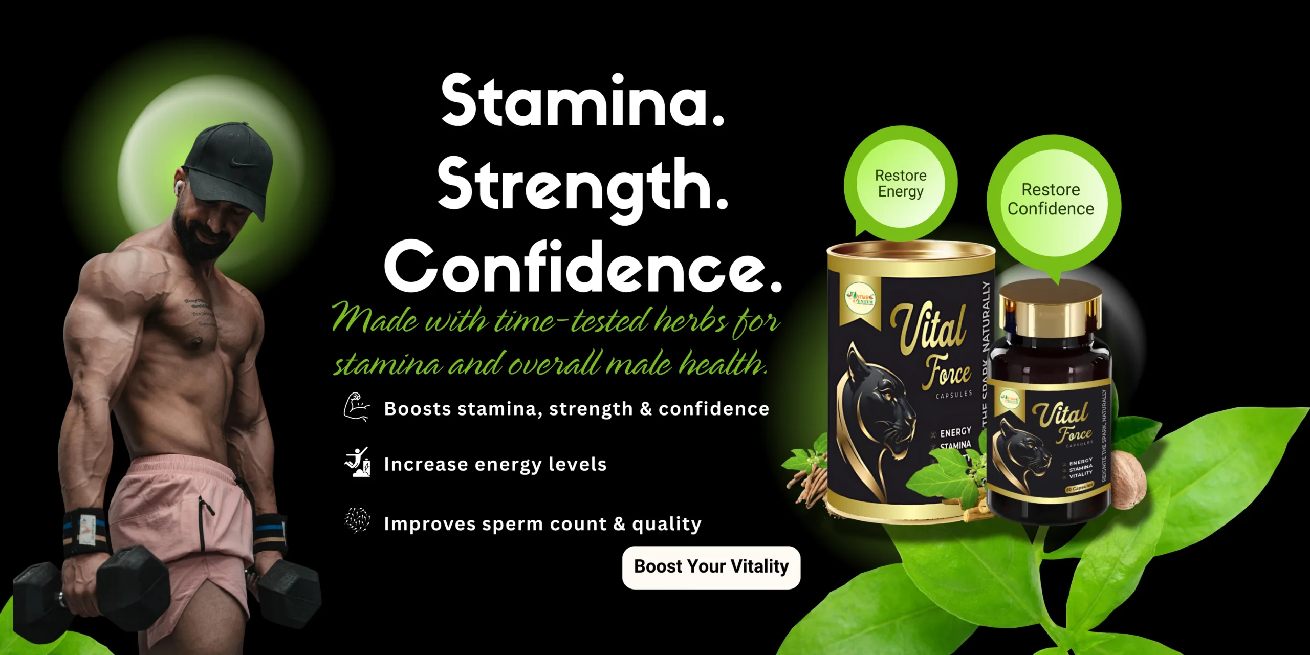 Nature Zenith Vital Force men’s wellness supplement – natural solution for stamina & vitality