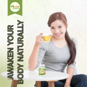 Woman Drinking Green Vital Green Tea – Nature Zenith Lifestyle Image
