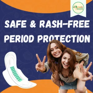 Test image showcasing the high absorbency of Nature Zenith Ayura Anion Sanitary Pads, ensuring all-day dryness and protection.